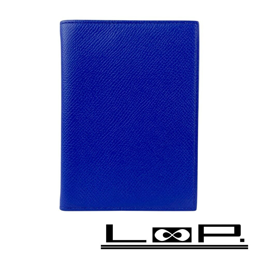 エルメス ■新同■ パスポート ケース トラベル 旅行 レザー ブルー C刻 【575334】8 【中古】