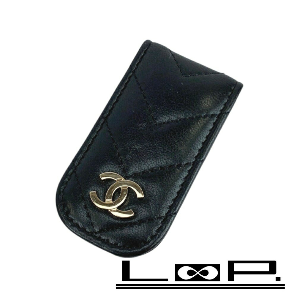 CHANEL マネークリップ 22903454 黒 レザー CHANEL マネークリップ 22903454 黒 レザー 公式ショップ