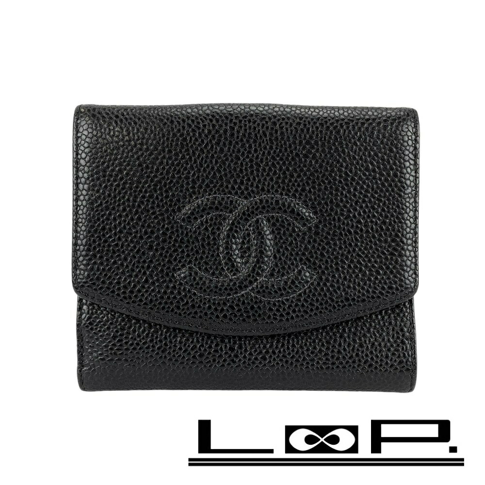 楽天市場】【財布】CHANEL シャネル キャビアスキン ココマーク 2つ折  