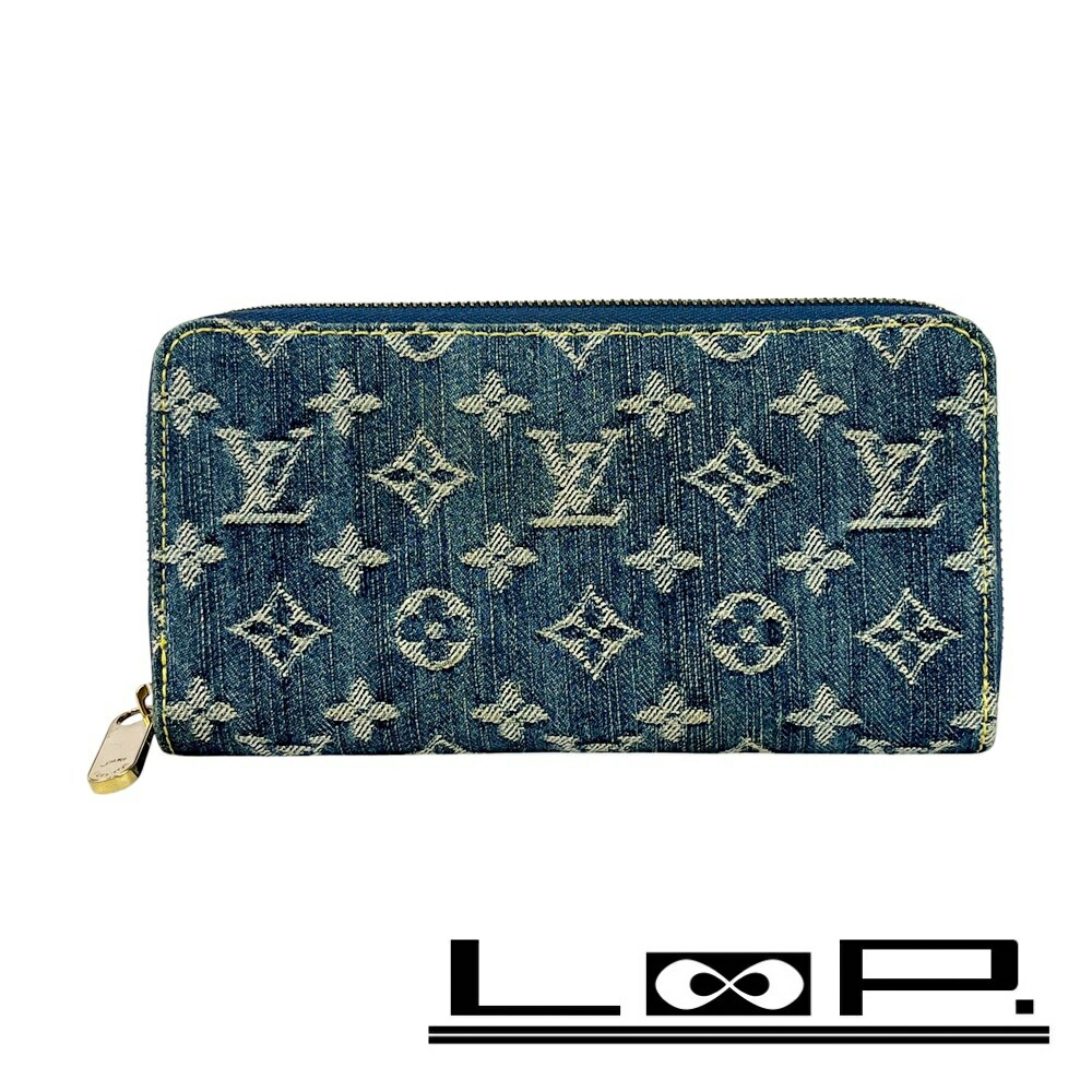 ルイヴィトン ■中古■ ジッピー ウォレット 長札入れ モノグラム ジーンズ 青色  M95341 箱 【564239】11 【中古】