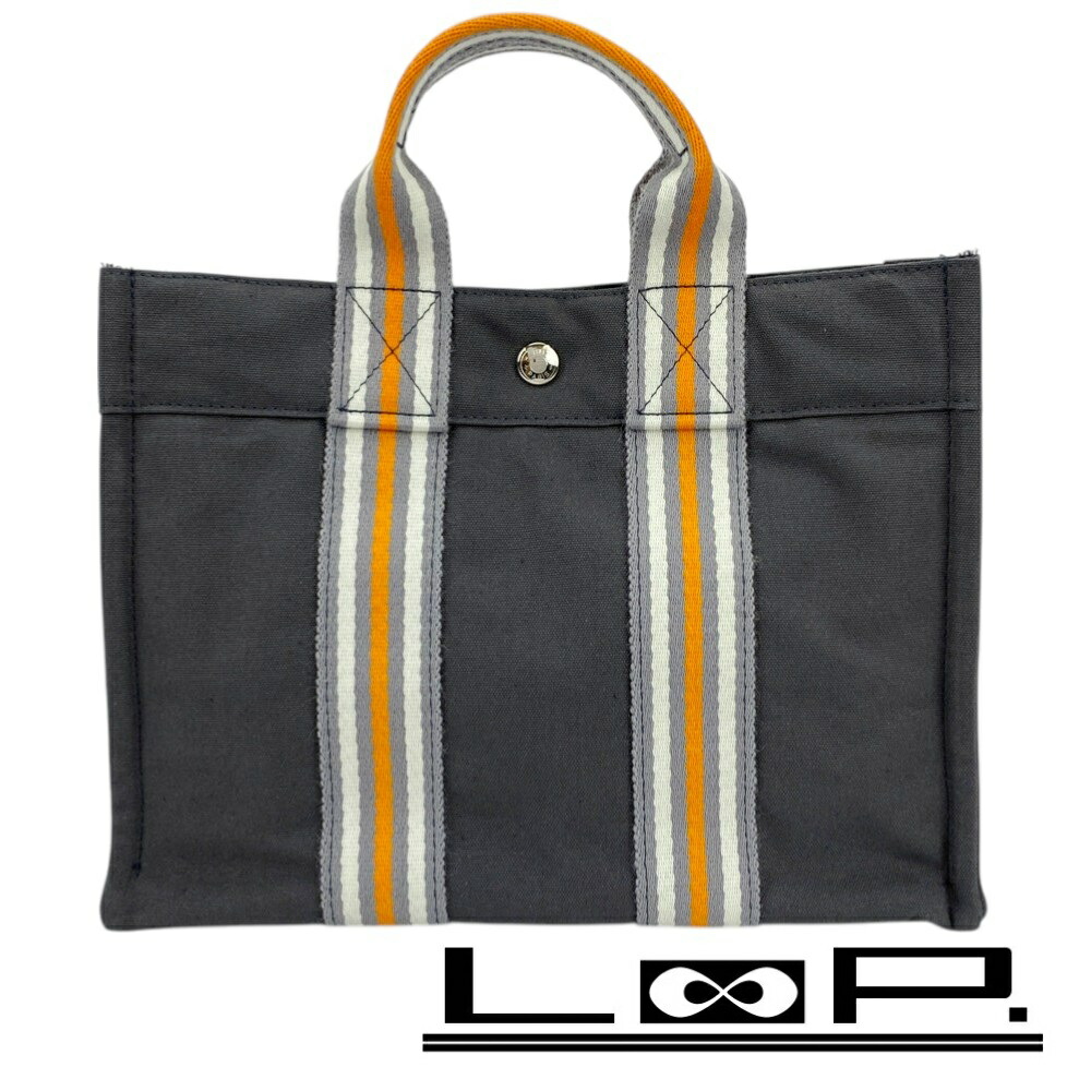 HERMES ハンドバッグ ミニトート 手提げ フールトゥPM ロゴ金具 グレー HERMES ハンドバッグ ミニトート 手提げ フールトゥPM ロゴ金具
