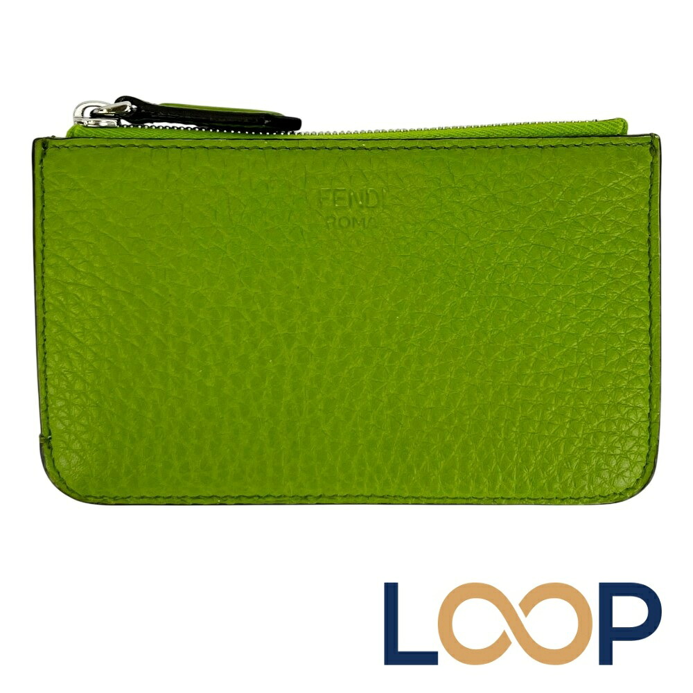 フェンディ ■美品■ フラグメントケース パス カード ケース レザー イエローグリーン 8AP161 【689253】14 【中古】|LoopLand 店
