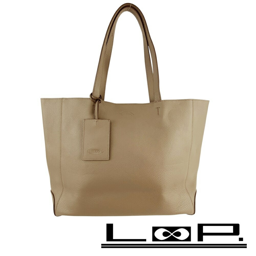 ◆SALE◆ トッズ ■美品■ トート バッグ ファッション レザー グレージュ オリーブ 【510854】10 【中古】