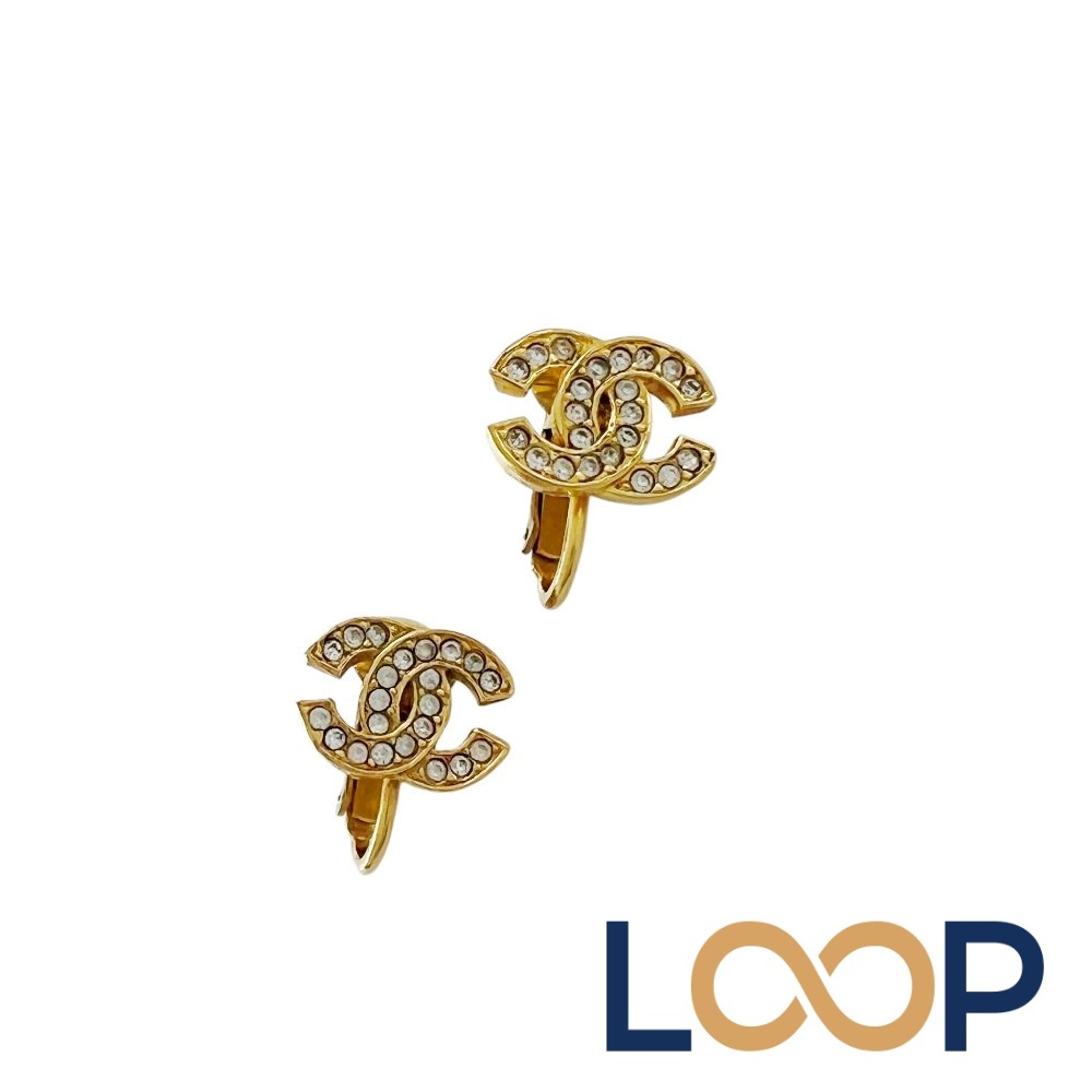 シャネル ■美品■ ココマーク イヤリング アクセサリー ラインストーン GP ゴールド #2092 【691355】11 【中古】|LoopLand 店