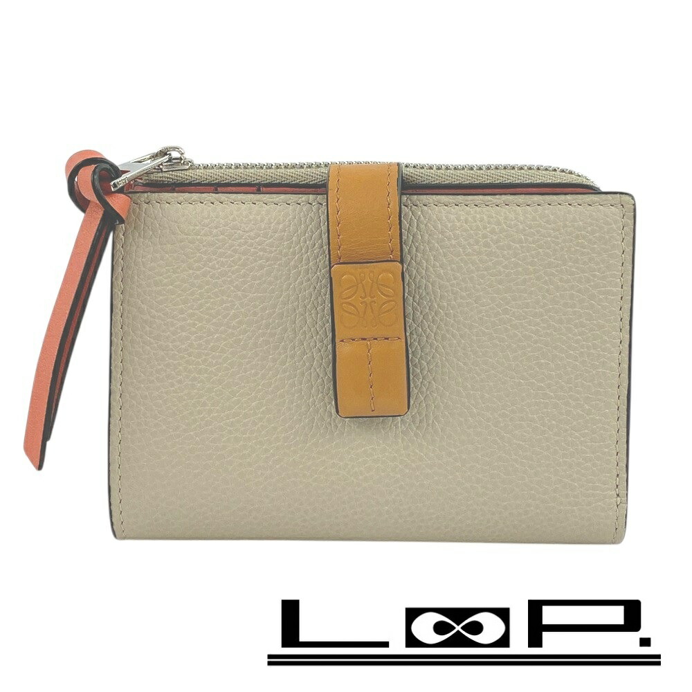 【ロエベ】シルバー レザー 二つ折り財布　ゴールド LOEWE ロエベ 二つ折り財布 レザー ゴールド : ブランドバリュー