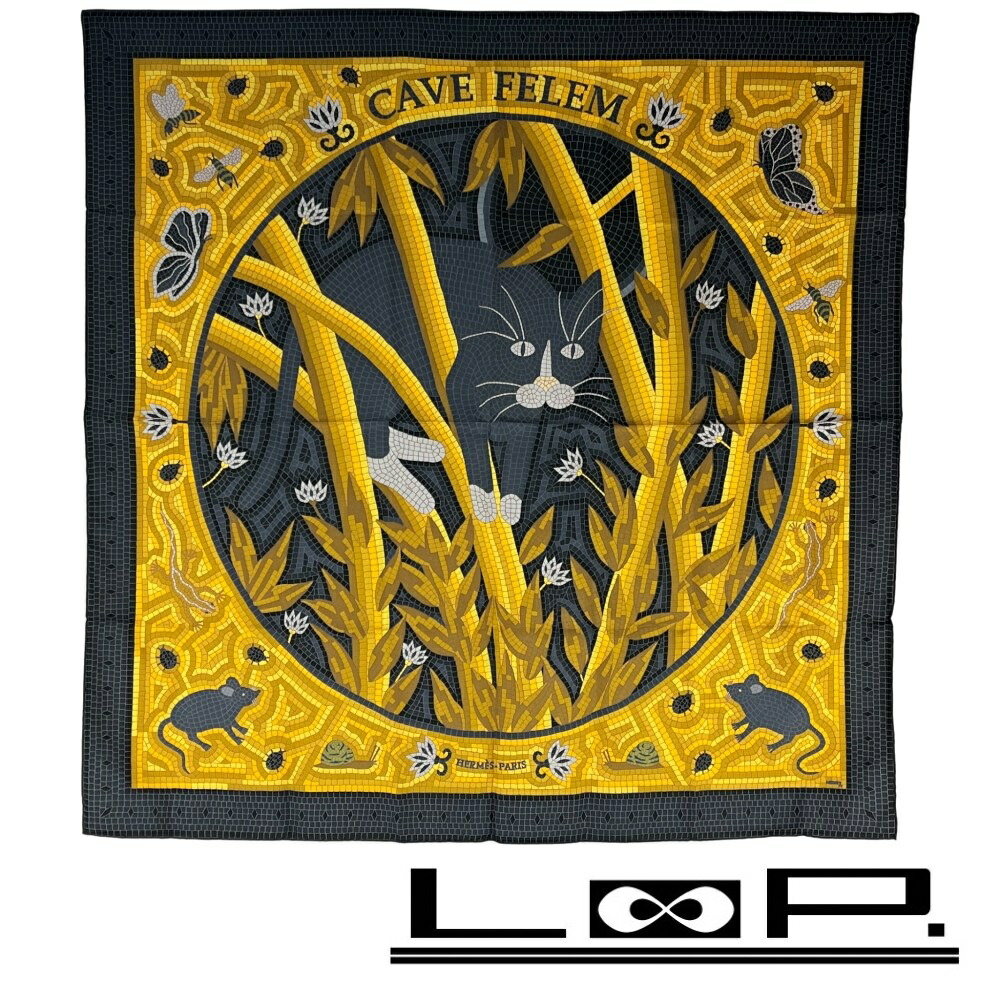 楽天市場】【エルメス】Hermes カレ90 シルクスカーフ CAVE FELEM 猫に