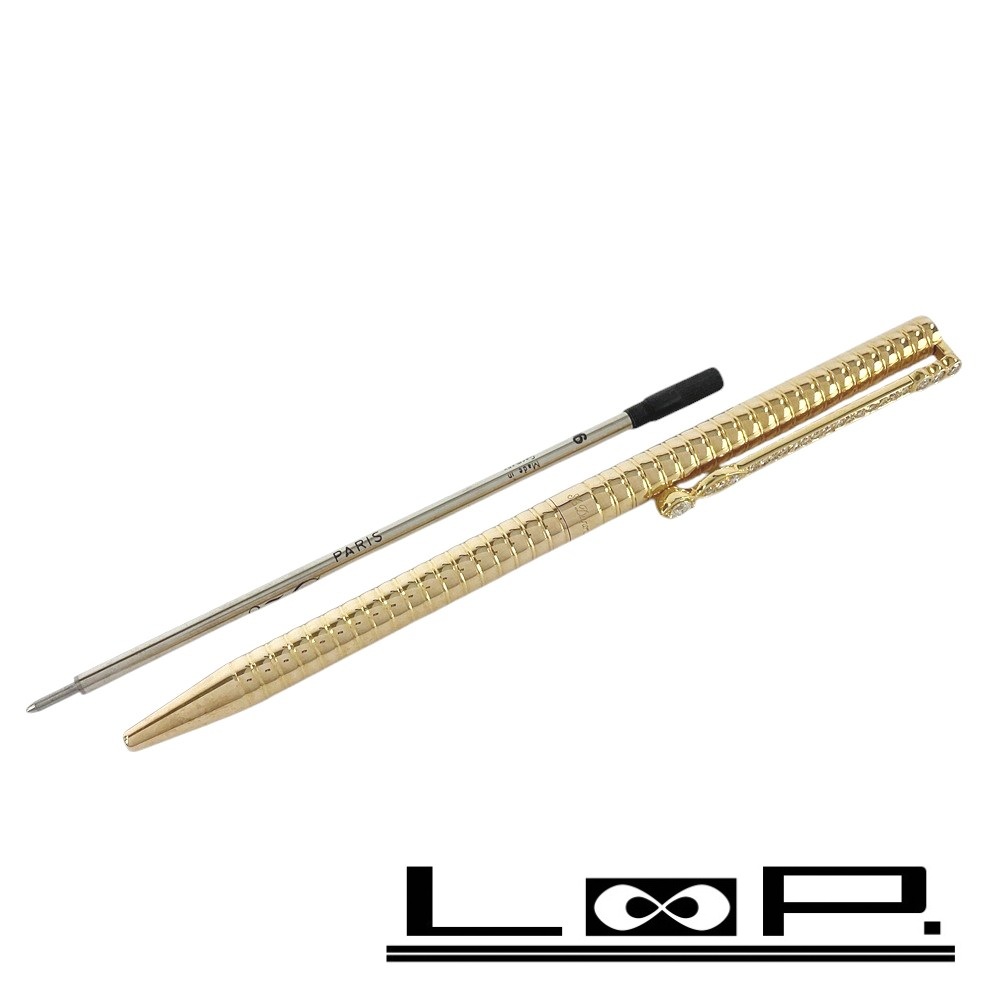 ◆SALE◆ デュポン ■新同■ ボールペン 筆記用具 ゴールド ダイヤモンド K18 D0.82 25.3g 【405372】5 【中古】