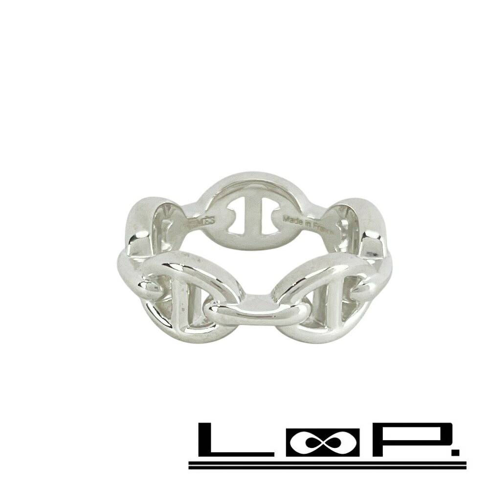 HERMES シェーヌダンクル コンビ リング 925 750 HERMES シェーヌダンクル コンビ リング シルバー イエローゴールド