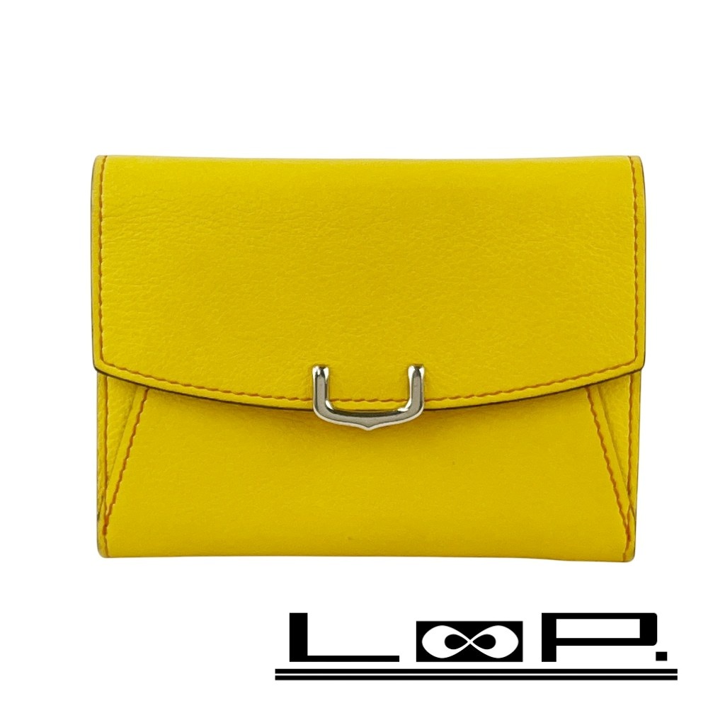 ◆SALE◆ カルティエ ■中古■ Cドゥ マスト 二つ折り 財布 ウォレット レザー イエロー 【495977】8 【中古】