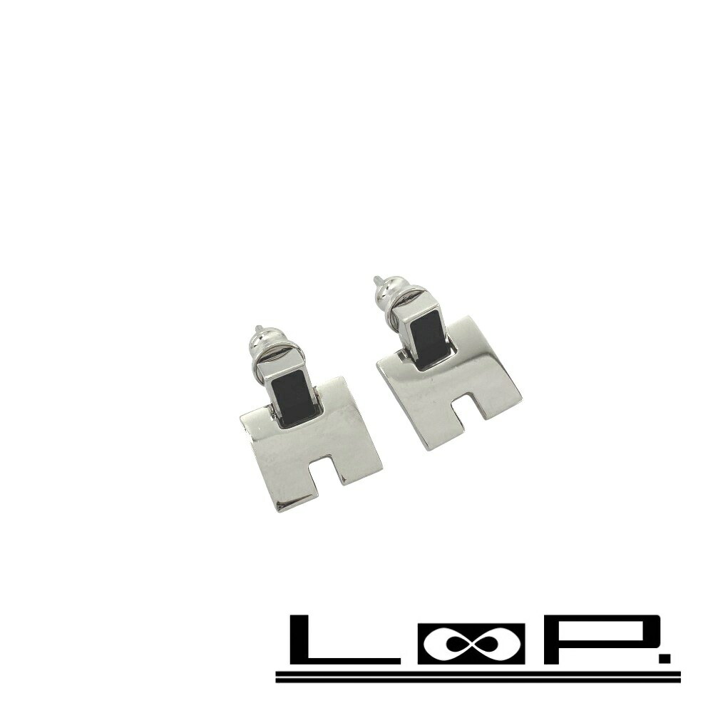 美品 HERMES Hロゴ ブラックピアス 楽天市場】【ジュエリー】HERMES エルメス アイリーン Hロゴ ピアス