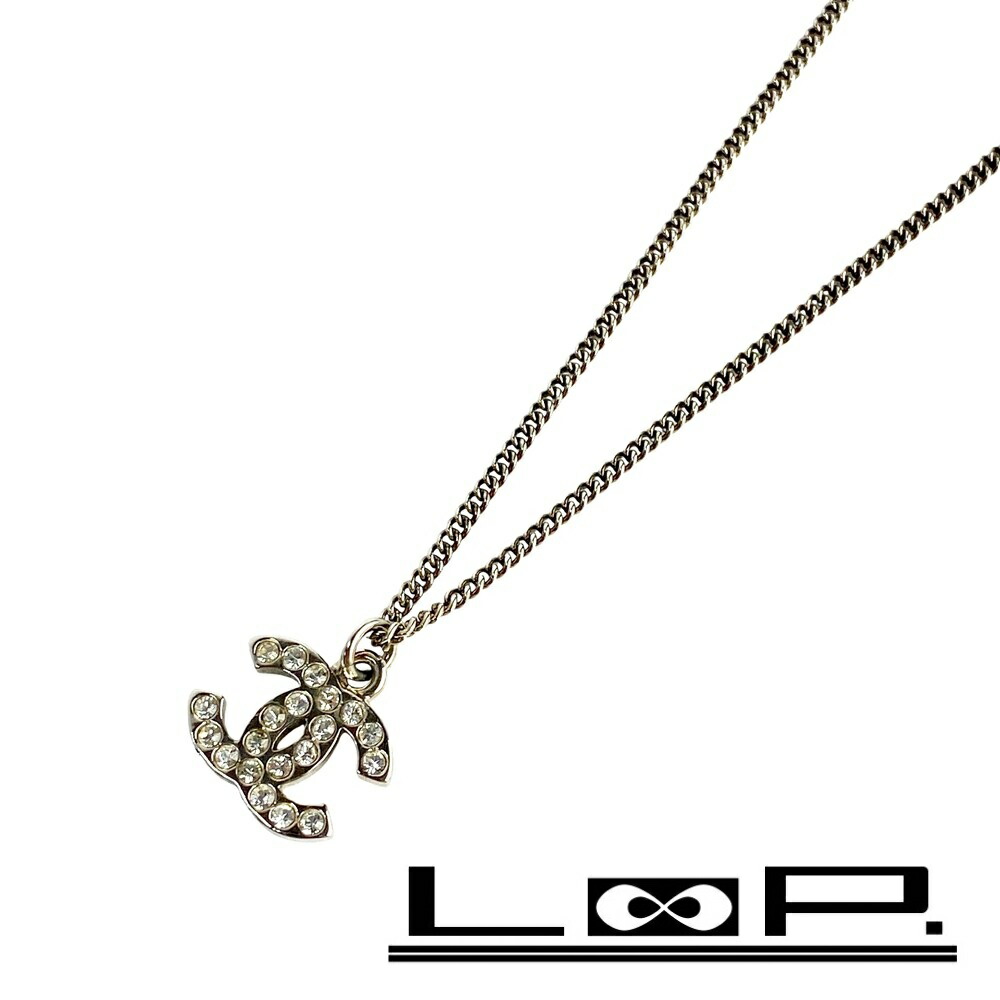 希少 CHANEL シャネル ネックレス クローバー ラインストーン シルバー 希少 CHANEL シャネル ネックレス クローバー ラインストーン シルバー
