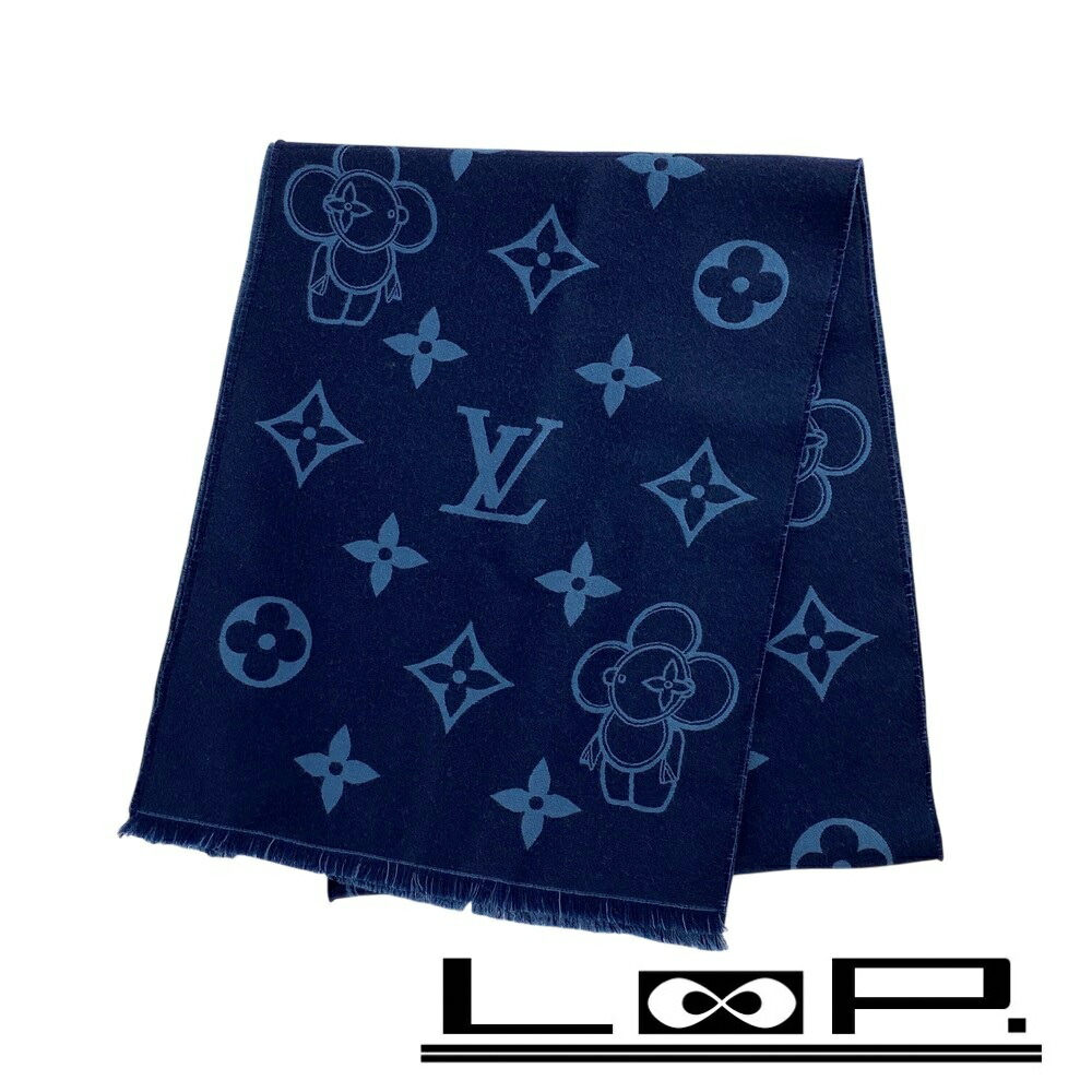 ルイヴィトン エシャルプ ベルベット ストール　ブルー 449284_1.jpg