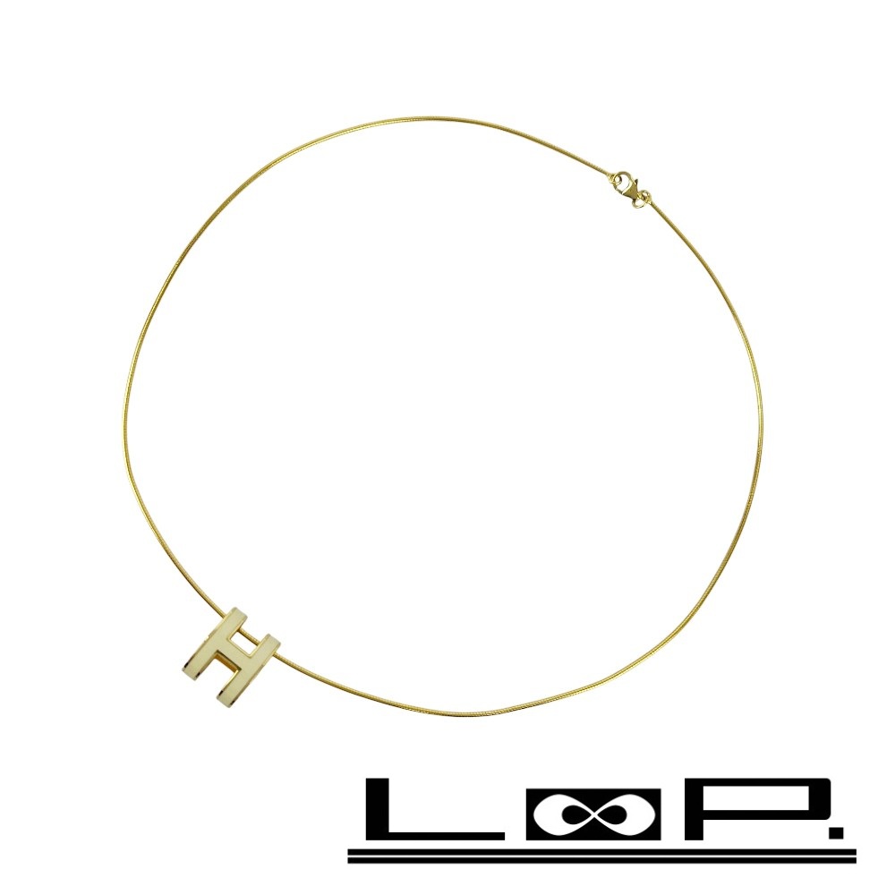 ◆SALE◆ エルメス ■新同■ ポップアッシュ ネックレス アクセサリー ゴールド ベージュ GP 箱 【523885】11 【中古】