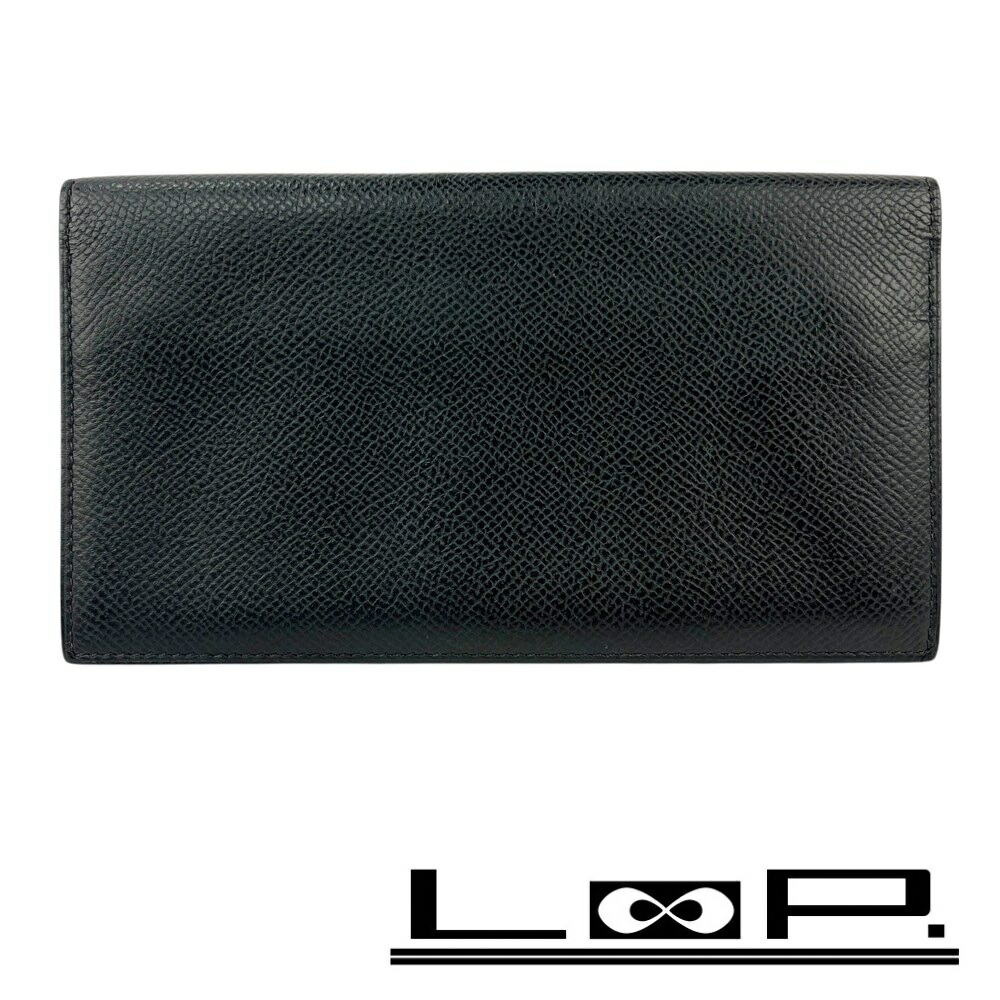 エルメス ■美品■  シチズンツイル ロング シルクイン 二つ折り 長紙入れ エプソン 黒いこと D刻 【606786】8 【中古】