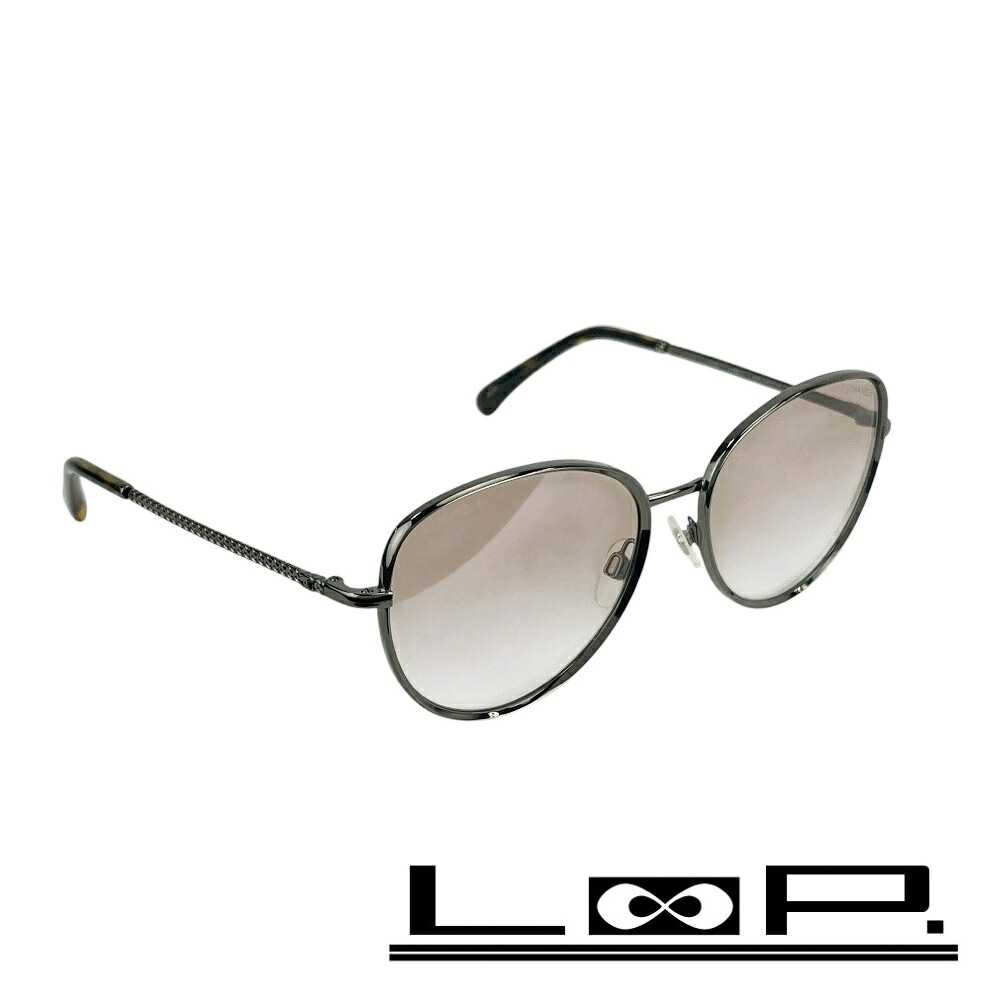 シャネル ■美品■ サングラス 眼鏡 アイウェア チェーンモチーフ べっ甲柄 メタル グレー 2182-S c.337 54□17 135 1N 【557194】11 【中古】｜LoopLand 店