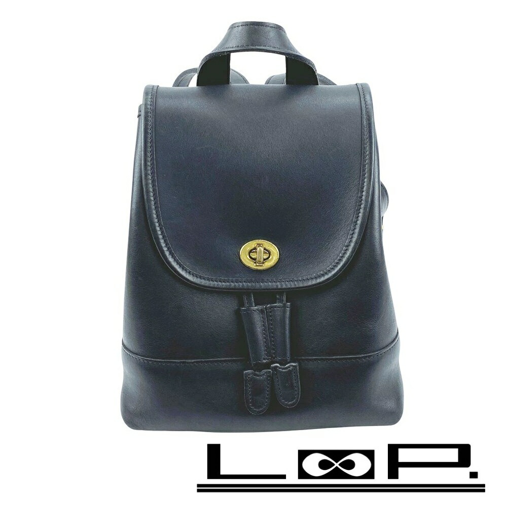 コーチ ■美品■ リュック バックパック レザー ブラック ゴールド 【501296】7 【中古】