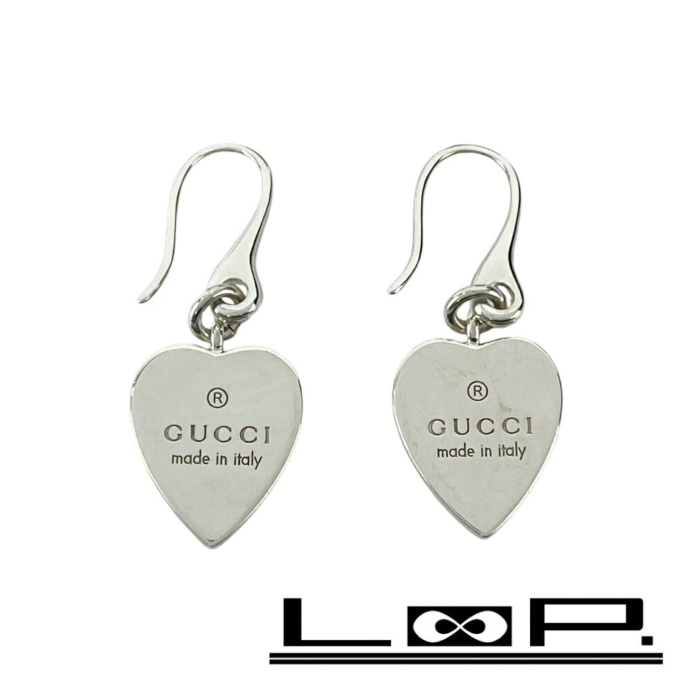◆SALE◆ グッチ ■美品■ ロゴ ハート ピアス アクセサリー シルバー SV 925 箱 【515798】11 【中古】