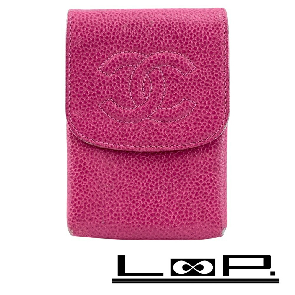 シャネル ■中古■ ココマーク シガレットケース ポーチ 小物入れ キャビア ピンク 【632099】11 【中古】|LoopLand 店