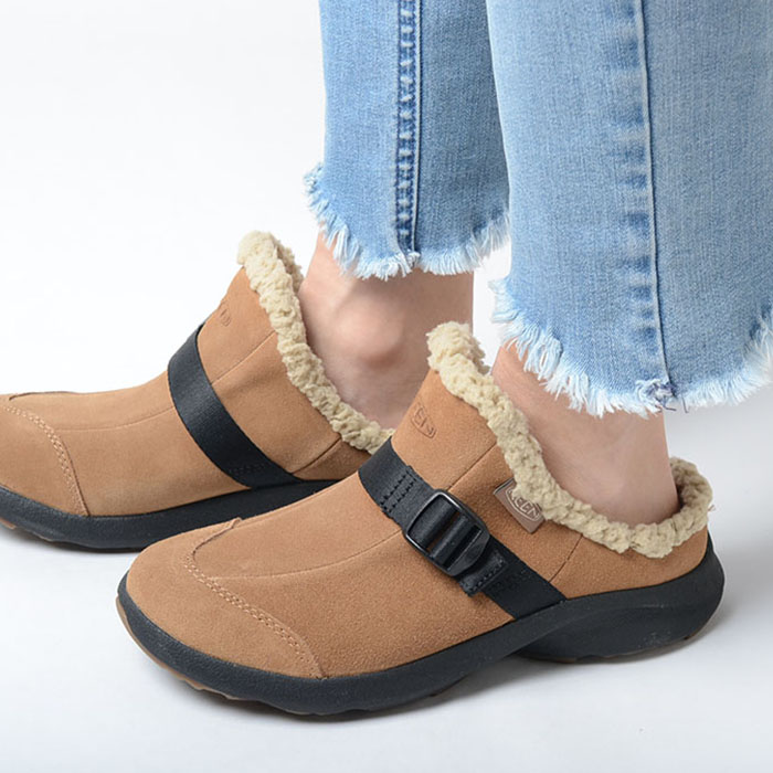KEEN HOOD CLOG キーン フッド クロッグ レディース サンダル 秋冬 ブラウン 1026803