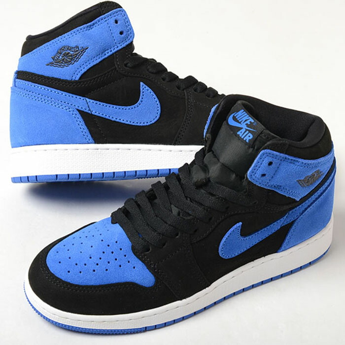 NIKE AIR JORDAN 1 RETORO HIGH OG GS ナイキ エアジョーダン レトロ 御機嫌 レディース スニーカー 黒いこと青色 fd1437-042
