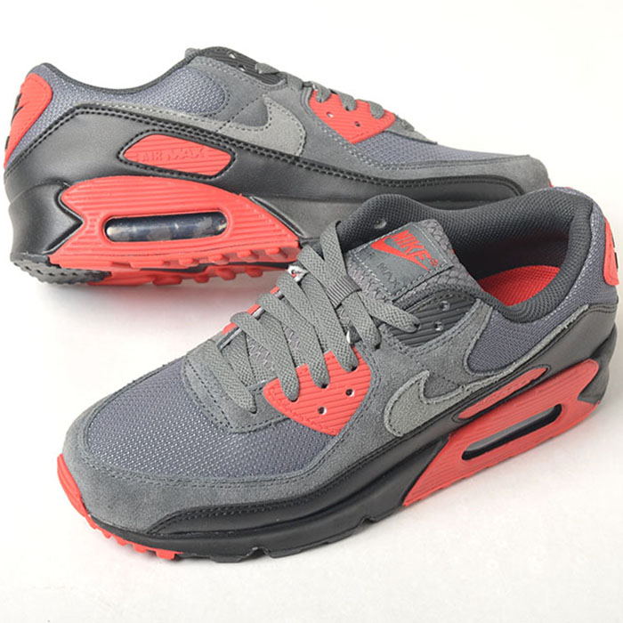NIKE AIR MAX 90 ナイキ エアマックス メンズ スニーカー スモークグレーレッド dm0029-007｜loopool
