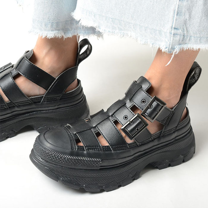CONVERSE ALL STAR TRELWAVE GLANDIATOR OX コンバース オールスター トレックウェーブ グラディエーター レディース サンダル ブラック 1se014