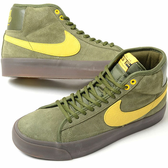 NIKE ZOOM BLAZER MID QS ナイキ ズーム ブレザー ミッド アンタイヒーロー メンズ スニーカー グリーンイエロー hm5838-300