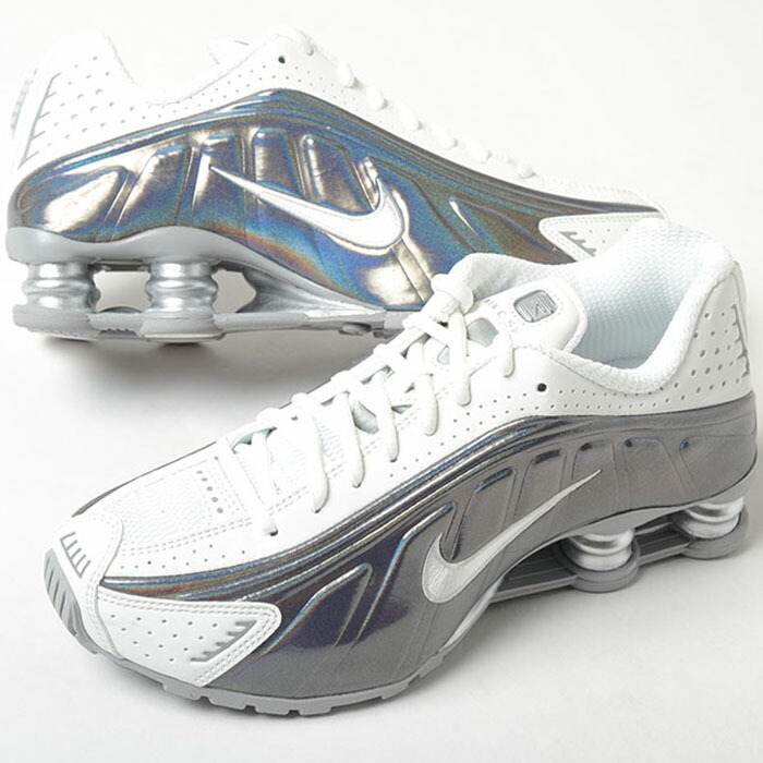W NIKE SHOX R4 ウィメンズ ナイキ エア ショックス レディース スニーカー ホワイトシルバー ib7703-100|loopool