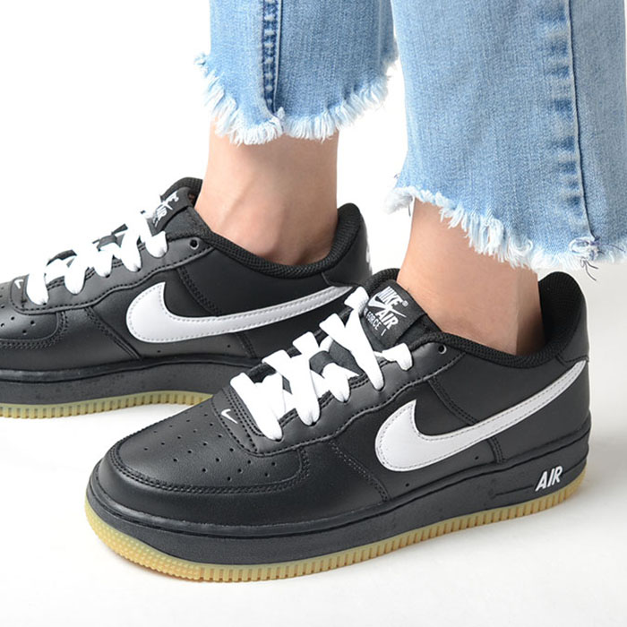 NIKE AIR FORCE 1 LV8 3 (GS) AF1 ナイキ エア フォース レディース スニーカー ブラック ib8845-001｜loopool