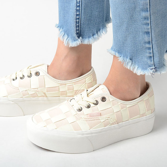 VANS AUTHENTIC STAC バンズ オーセンティック スタック レディース スニーカー オフホワイトピンクチェック vn0a5kxxyl7