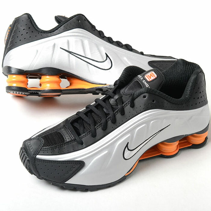 NIKE SHOX R4 ナイキ エア湖 ショックス メンズ スニーカー 黒いことしろがね色 軍司令部1988-003 メンズ靴-靴