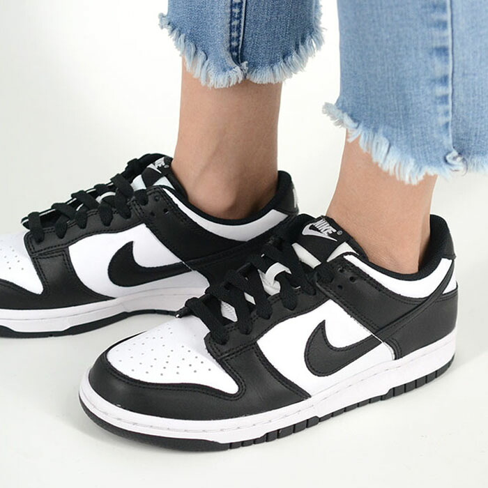 NIKE DUNK LOW (GS) ナイキ ダンク ロー レディース スニーカー ホワイトブラック cw1590-100