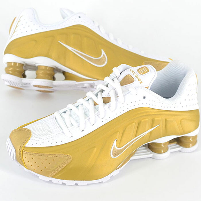 NIKE SHOX R4 (GS) ナイキ エア ショックス ウィメンズ レディース スニーカー ホワイトゴールド cw2626-700|loopool