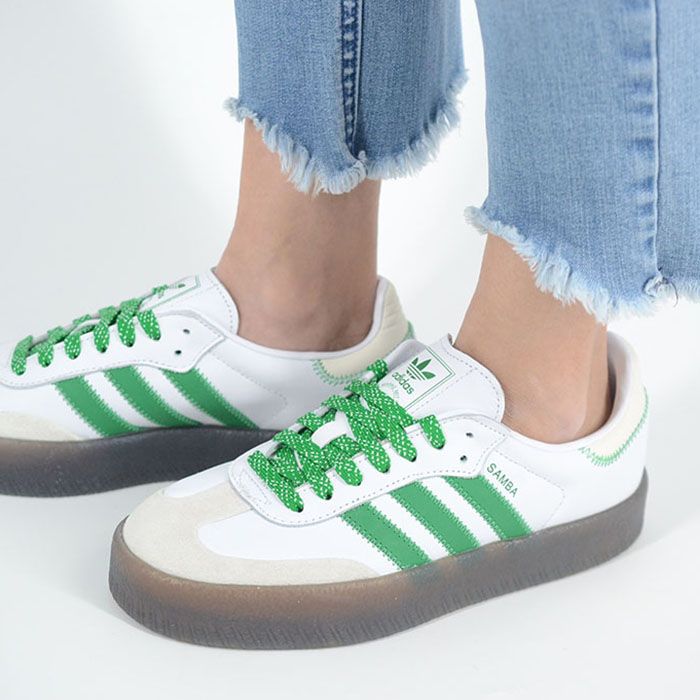adidas SAMBAE W アディダス サンバ ウィメンズ レディース スニーカー ホワイトグリーン ie9105|loopool