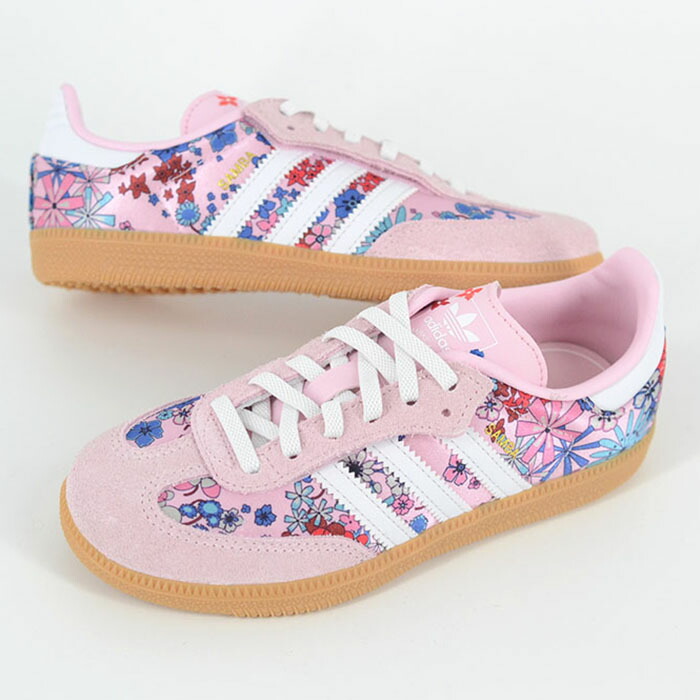 【17cm-22cm】adidas SAMBA OG CF EL C アディダス サンバ コンフォート クロージャー キッズ スニーカー ピンク花柄 jq2007