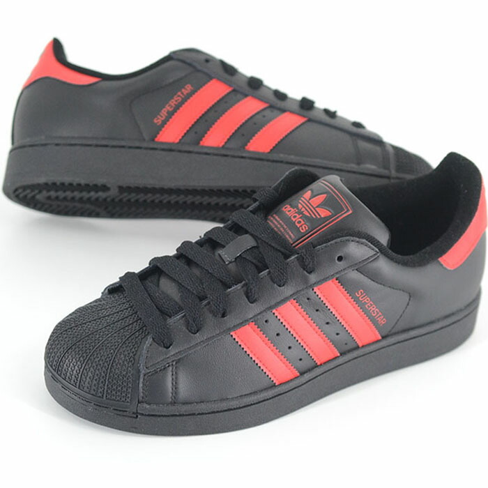 adidas SUPERSTAR II アディダス はやりっ子 メンズ スニーカー 黒いこと赤いこと jq2309