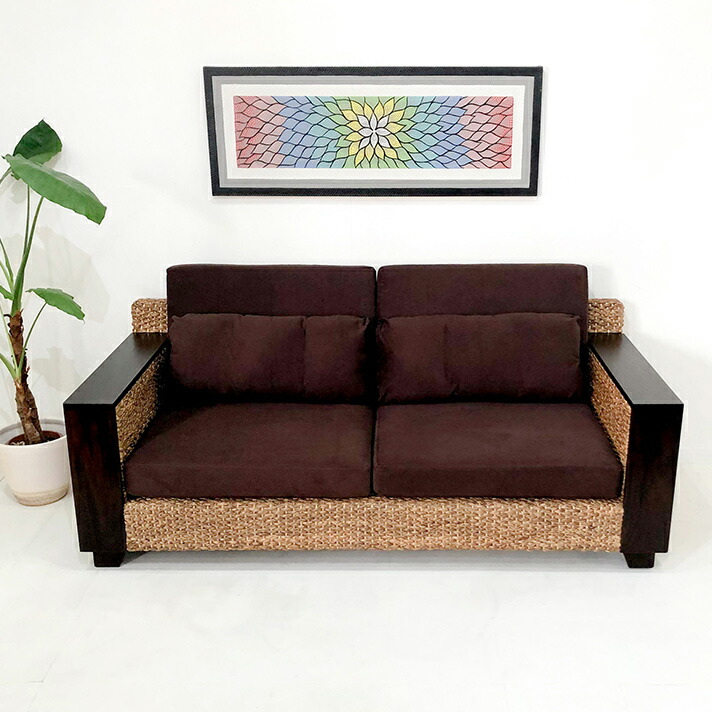 アジアン ウォーターヒヤシンス ソファー 3人掛け マホガニー無垢材 ミトラ Mitra 木製 天然木 バリ リゾート インテリア おしゃれ モダン セミオーダー対応 Prescriptionpillsonline Is