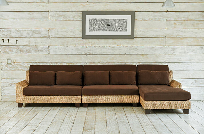 受注生産品 アジアン家具 ウォーターヒヤシンス コンビネーションソファ Fタイプ アジアン リゾート 高級 マホガニー 無垢材 おしゃれ モダン バリ 家具 インテリア ハンドメイド Mitra ミトラ Lhsf80 Set F セミオーダー対応 Rocrooms Com