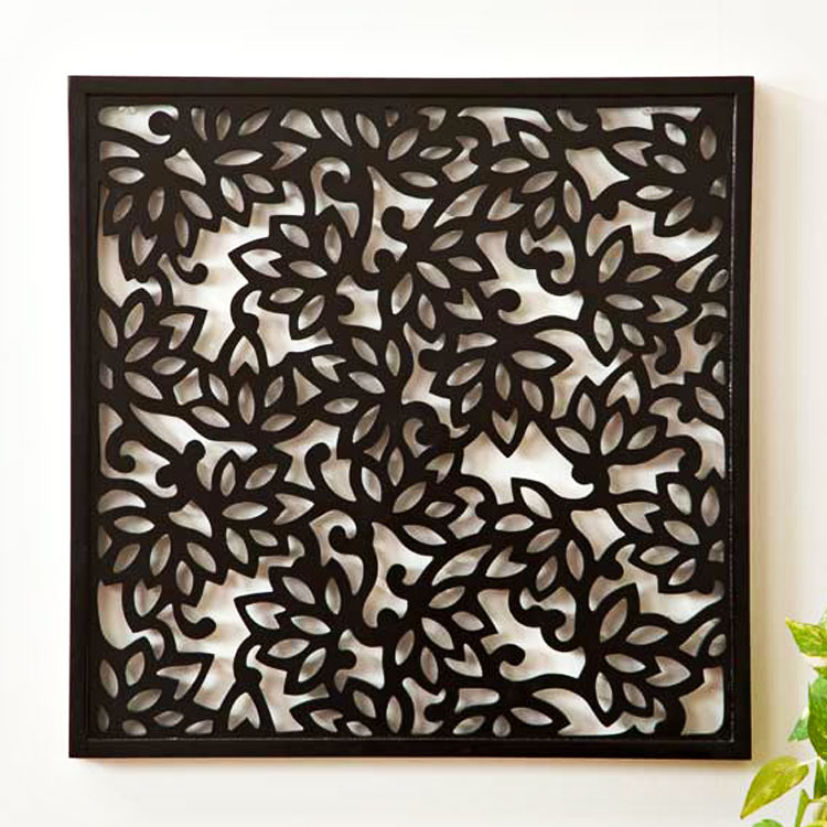 アジアン ウッドレリーフ バリ 60&times;60cm ロータス ダークブラウン 壁掛け アートパネル ウォールデコレーション レリーフアート リゾート インテリア おしゃれ モダンインテリア・寝具・収納 壁紙 装飾フィルム アートボード｜アジアンインテリア　ループ
