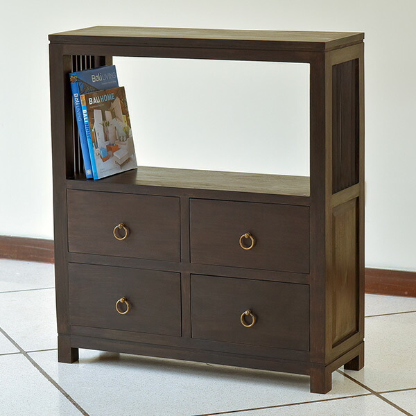 アジアンバンブー収納　木製キャビネット ダークブラウン アジアンバンブー収納 木製キャビネット ダークブラウン 収納棚