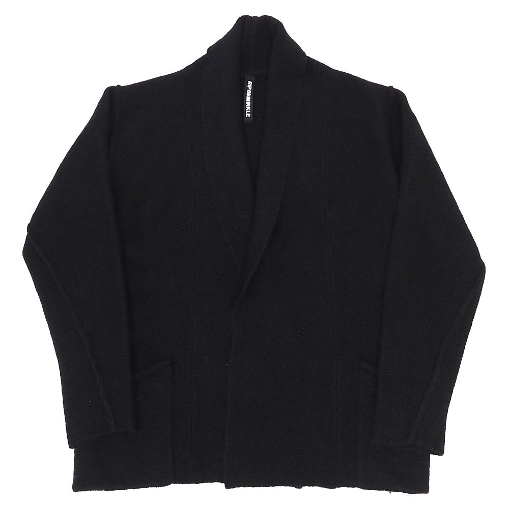 超美品 25AW RIPVANWINKLE Mohair Solid Rever Carde 編み物ジレー 【大きさ：L】 黒いこと RB-722 モヘヤ リップヴァンウインクル メンズ 5A1/J06217/KCT16/HM/LP/SYM