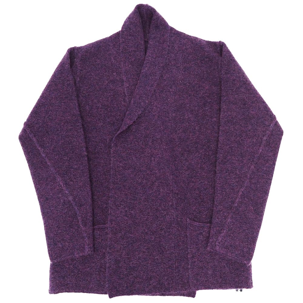 新品 25AW RIPVANWINKLE Mohair Solid Rever Carde モヘア混ニット カーディガン 【サイズ：L】 パープル RB-722 リップヴァンウインクル メンズ 5H1/A07183/LAN16/HM/RR/SYM｜LOOPSTYLE