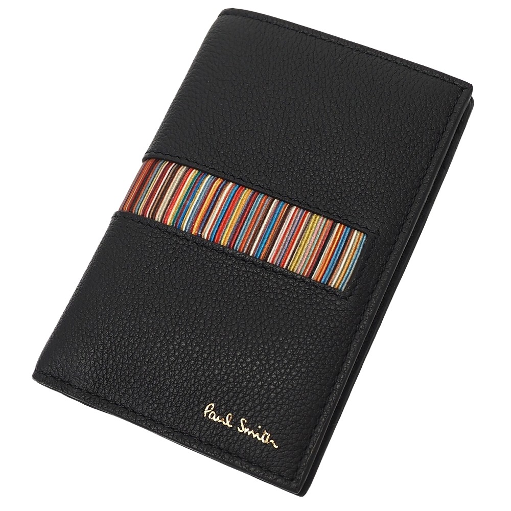 未使用品 Paul Smith イタリア製 レザーカードケース ブラック ポールスミス メンズ 5CH/E07183/LUN04/HM/RR/SYM|LOOPSTYLE
