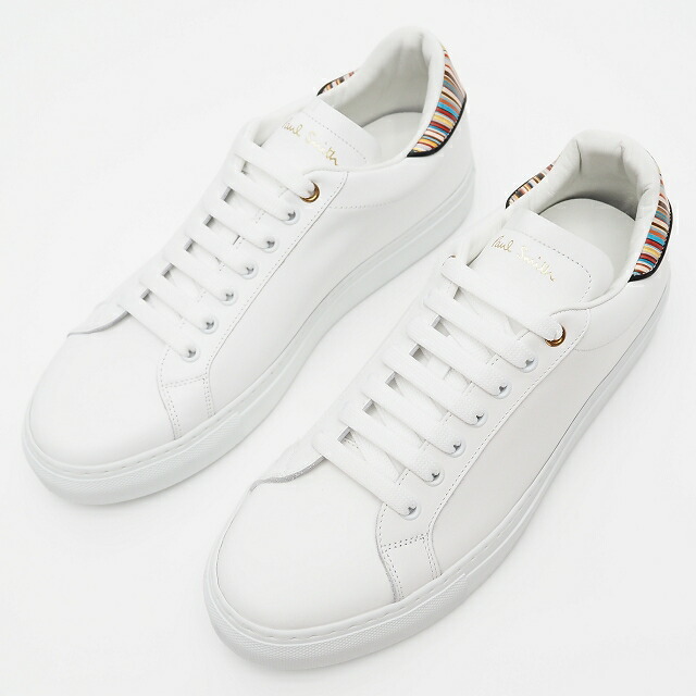 未使用品 Paul Smith BECK レザースニーカー 【サイズ：UK7】 ホワイト イタリア製 プレミアムカーフレザー ポールスミス メンズ 3L/I06112/KEP24/HM/SYM画像