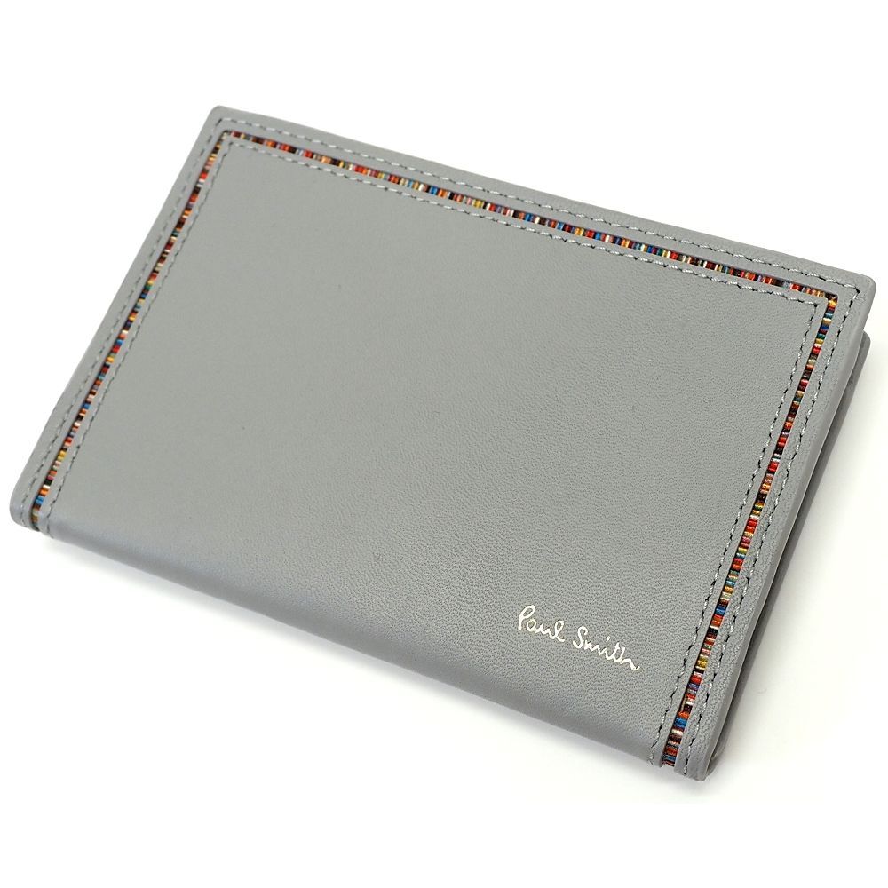 未当て嵌める品 Paul Smith ストライプインセット L字ジップ なめし革コインケース 釣り銭入れ 薄墨色 BPS274 手当たりチェーン店付き添い人 極点スミス メンズ 5CH/E07182/LAY22/HM/RR/SYM