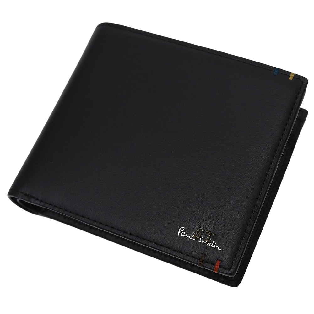 新品訳あり Paul Smith レザーウォレット 2つ折り紙入れ 黒いこと 極点スミス メンズ 5CH/E07143/LAY25/HM/RR/SYM