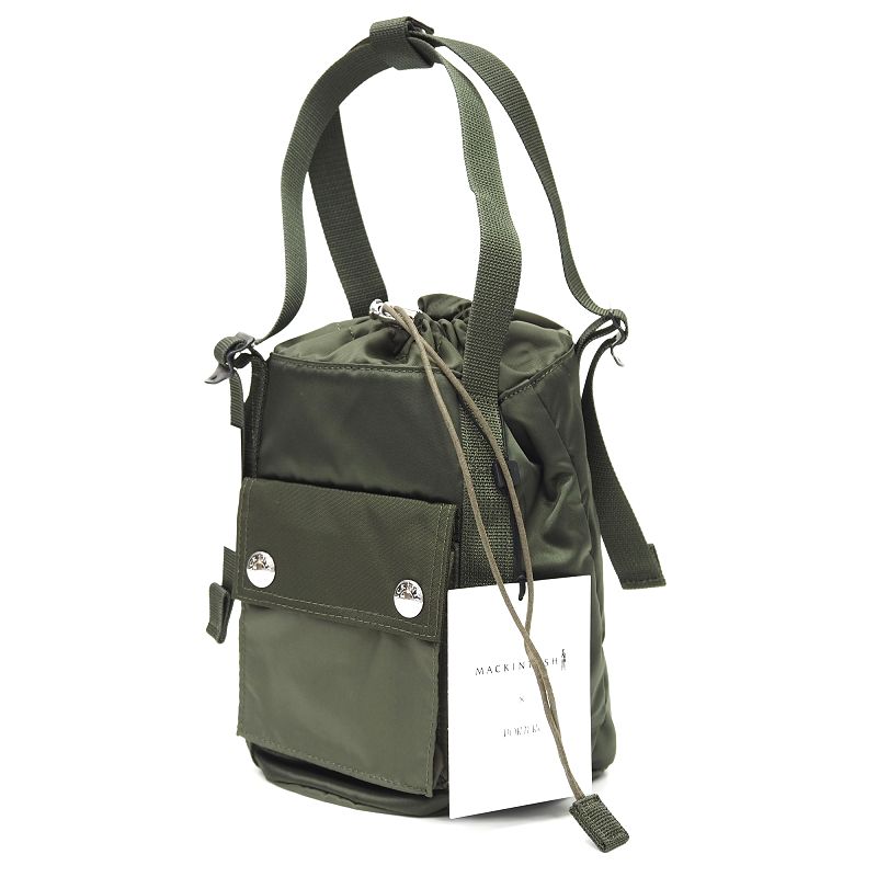 新品 MACKINTOSH × PORTER MINI BUCKET TOTE ミニバケットトート MXP037 BLACK OLIVE 日本製 マッキントッシュ ポーター レディース メンズ 5MLA2/F07141/LUL21/|LOOPSTYLE