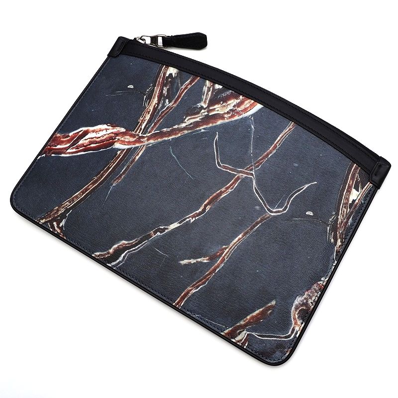未当てはめる品 ALFRED DUNHILL レザークラッチバッグ 合財袋 靉靆たる薄墨色 DUKE MARBLE SMALL ZIP FOLIO アルフレッド ダン吸血鬼 メンズ 5MLB2/K03149/GNOV11/HM