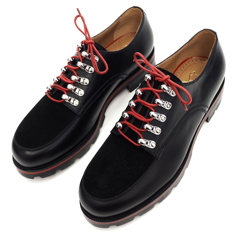 Christian Louboutin　レザー スタッズ フラット パンプス Christian Louboutin レザー スタッズ フラット パンプス