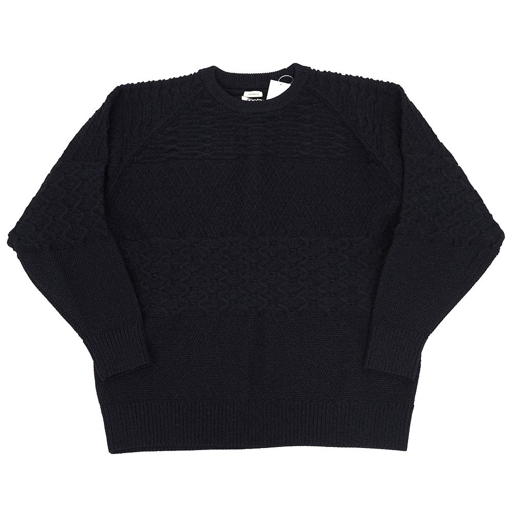 新品 25FW nanamica Crew Neck Sweater 有線テレビ編み物 プルオーバー 【大きさ：XS】 ダークネイビー 通貨価値34100円 S25FJ014 オーバーサイズフィット ナナミカ メンズ 3F24/B07393/LEB13/HM/RR/SYM